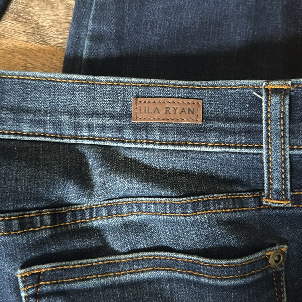 LILA RYAN Solid Blue Ankle Stretch Mid Ride Jeans Size 32 - Picture 12 of 12